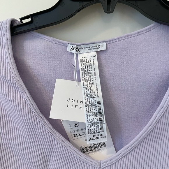 ZARA lavender crop top size medium-large - Picture 3 of 5